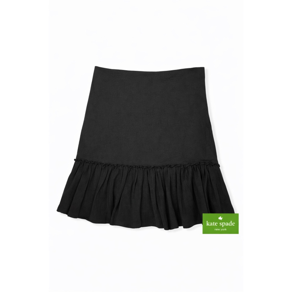 Kate Spade Black Ruffle Mini Skirt Size 10
